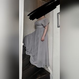 Dusty blue bridesmaid dress